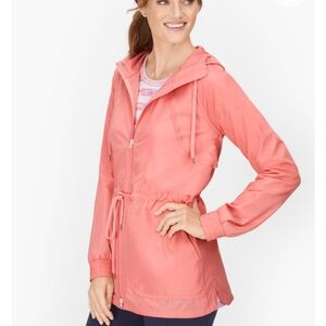 Hooded Cinched Waist Woven Jacket new without tags